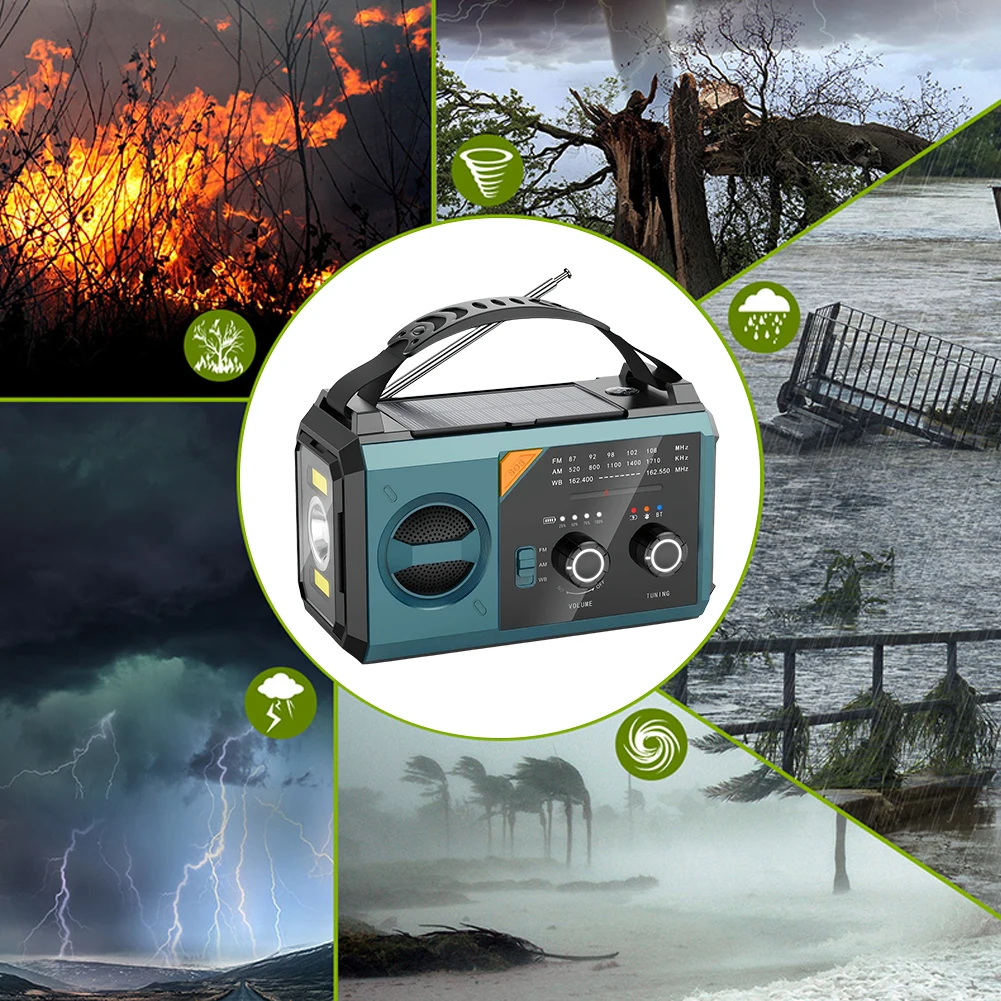 20000mAh الشمسية الطقس تنبيه راديو الشمسية كرنك اليد تنبيه الطقس AM FM NOAA SOS إنذار كرنك الطوارئ راديو الطقس نوع-C