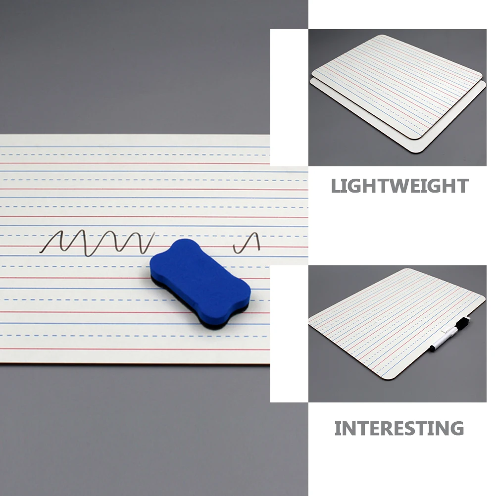 Tableau d'écriture Portable effaçable à sec pour étudiants, 2 pièces, tableau blanc de table, bloc-notes, tableaux mathématiques