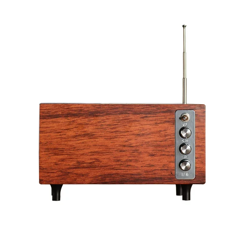 Subwoofer sem fio de alta qualidade caixa de som fm rádio de madeira retro nostálgico portátil hi-fi bluetooth barra de alto-falante suporta cartão tf