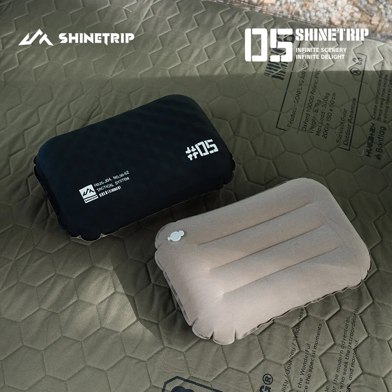 ShineTrip التخييم وسادة قابلة للنفخ خفيفة التخييم النوم وسادة هوائية قابلة للطي المحمولة وسادة الراحة مع حقيبة التخزين