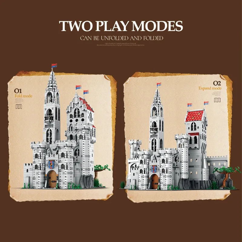 New 55016 3999pcs MOC Medieval king's Castle Building Blocks Bricks Assembling Model Construction Toys for Children Gift Set
