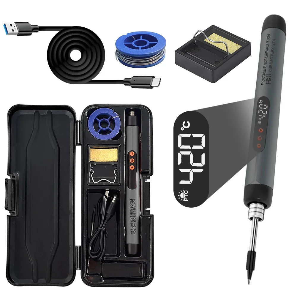 kit-de-ferro-de-solda-portatil-usb-c200-com-display-led-3-temperaturas-ajustaveis-de-300-420-℃