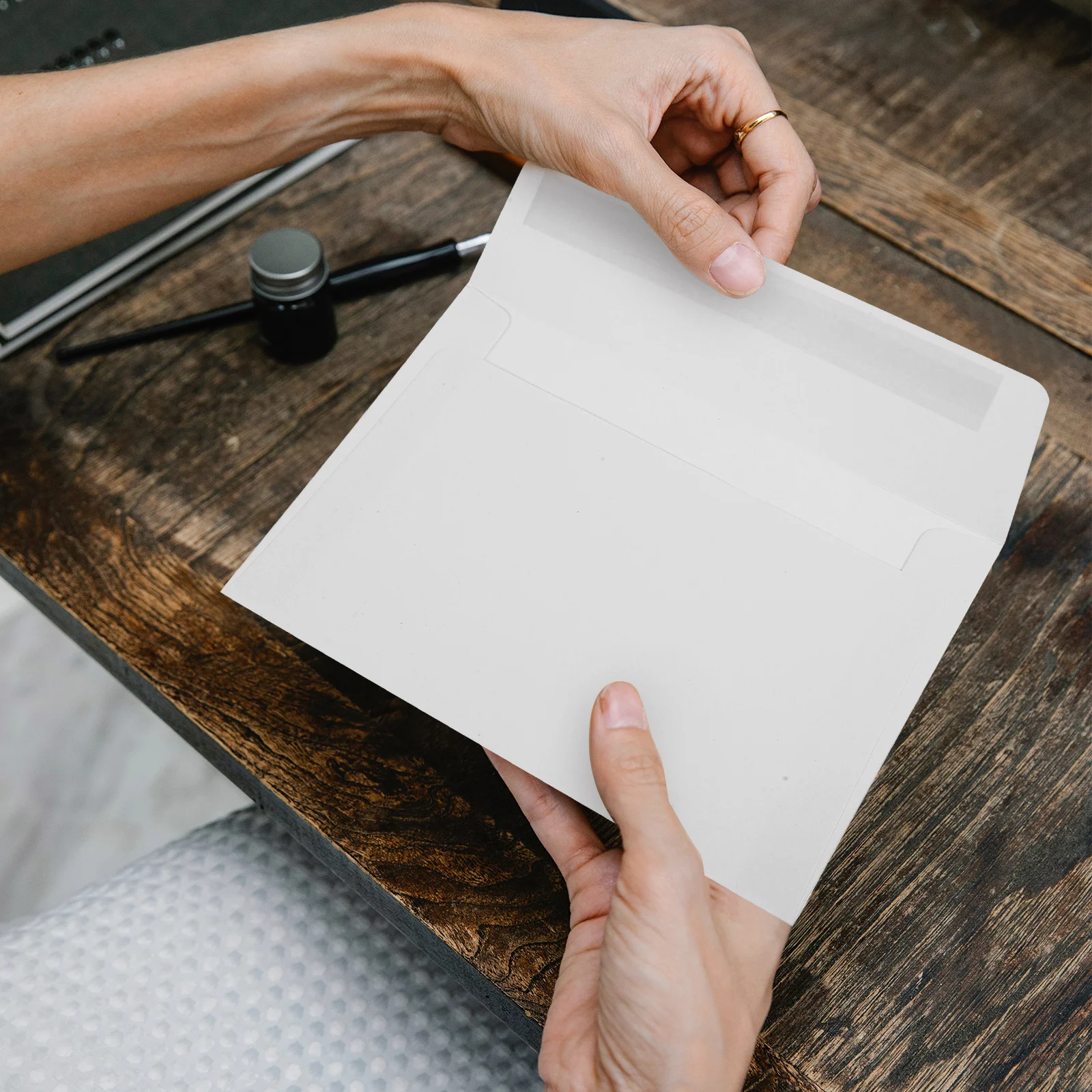 50 pçs envelopes cartões em branco auto-vedação a4 carta de convite festival de casamento adesivo 1600x1080x010cm festa papel branco