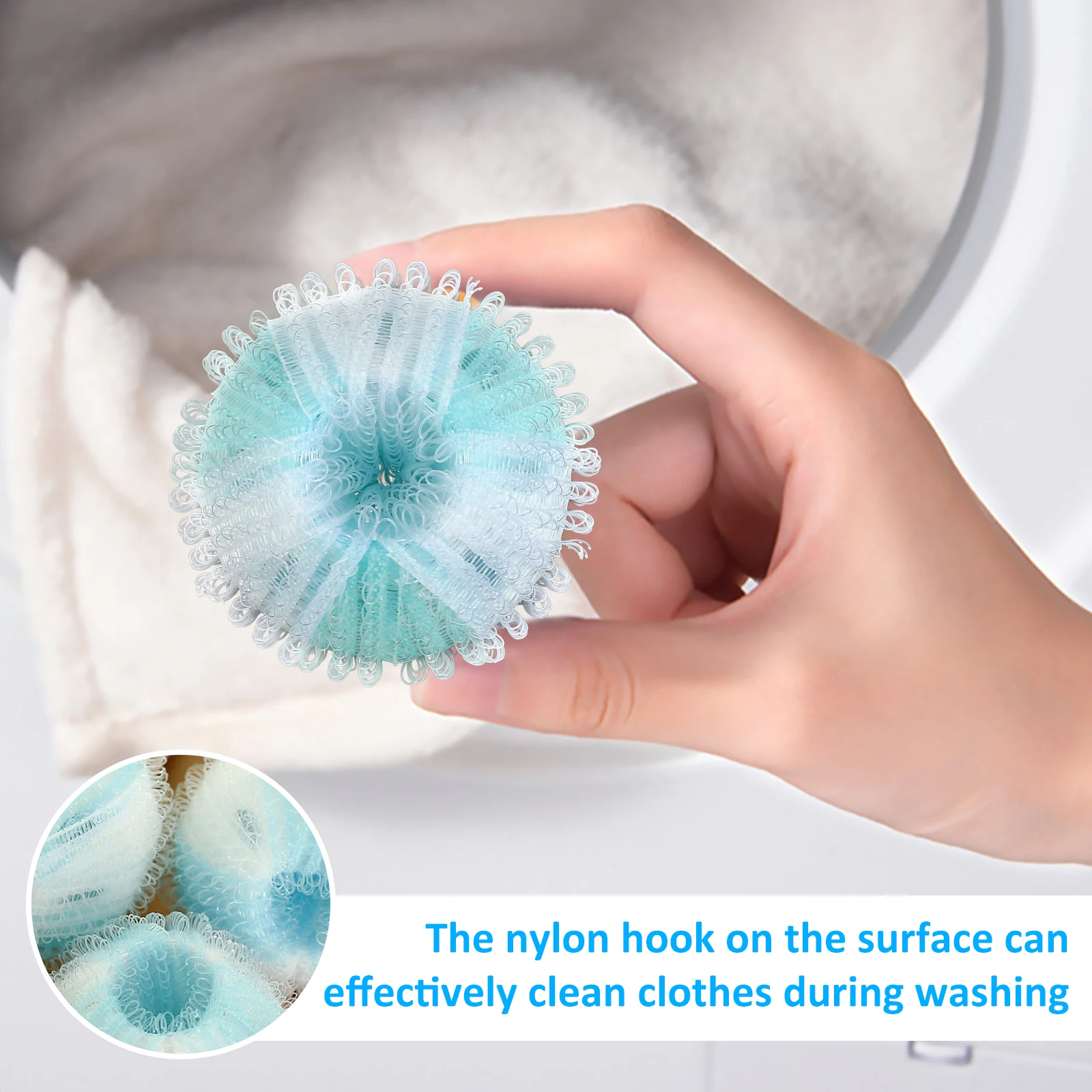 16Pcs Laundry Pet Hair Remover Reusable Washing Hair Catcher Floating Pet Hair Removal Balls Lint Remover Balls Easy to Use New