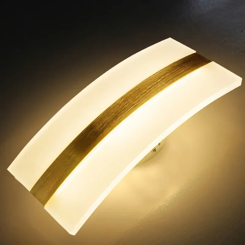 Simple and creative curved acrylic led wall lamp hotel stairs aisle wall lamp hotel room bedside lamp