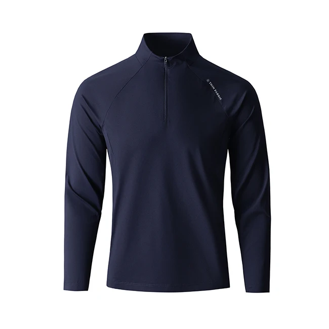 Leavo Johnson Men's Lightweight Quick Dry Breathable Half Zip Long Sleeve T-Shirt Sun Protection Outdoor Style Standard Fit