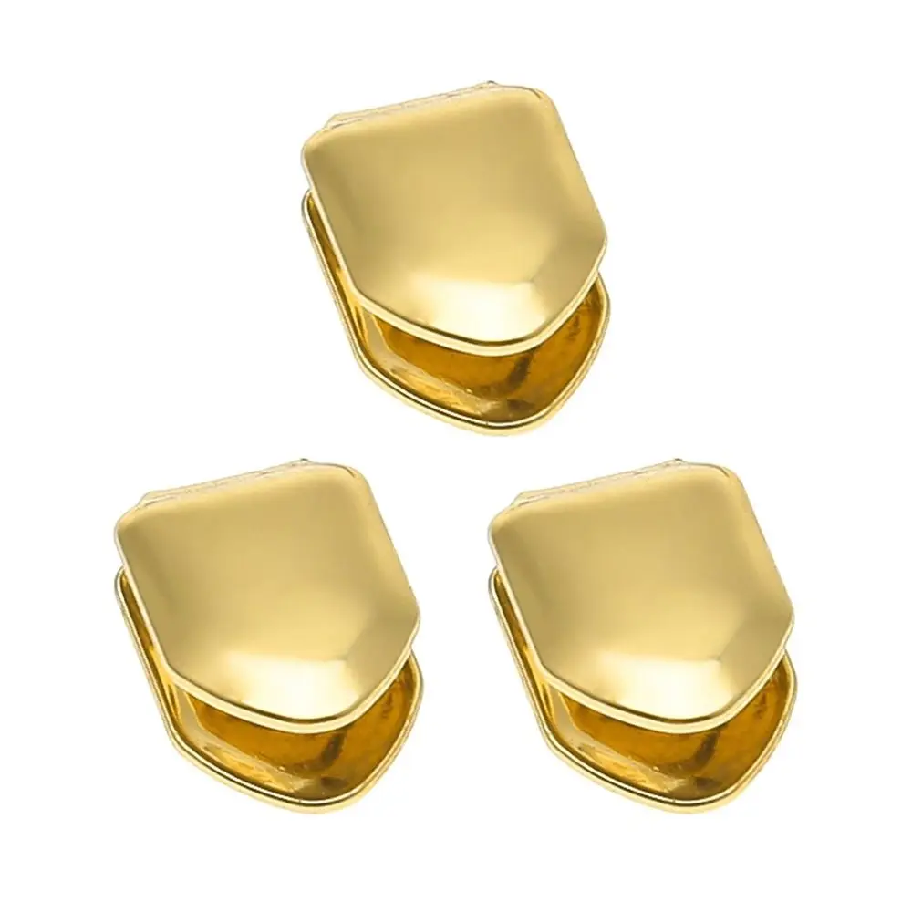New Rock Unisex Hip Hop Solid Grillz Grill Gold Teeth Set Teeth Mold Kit Single Tooth Caps