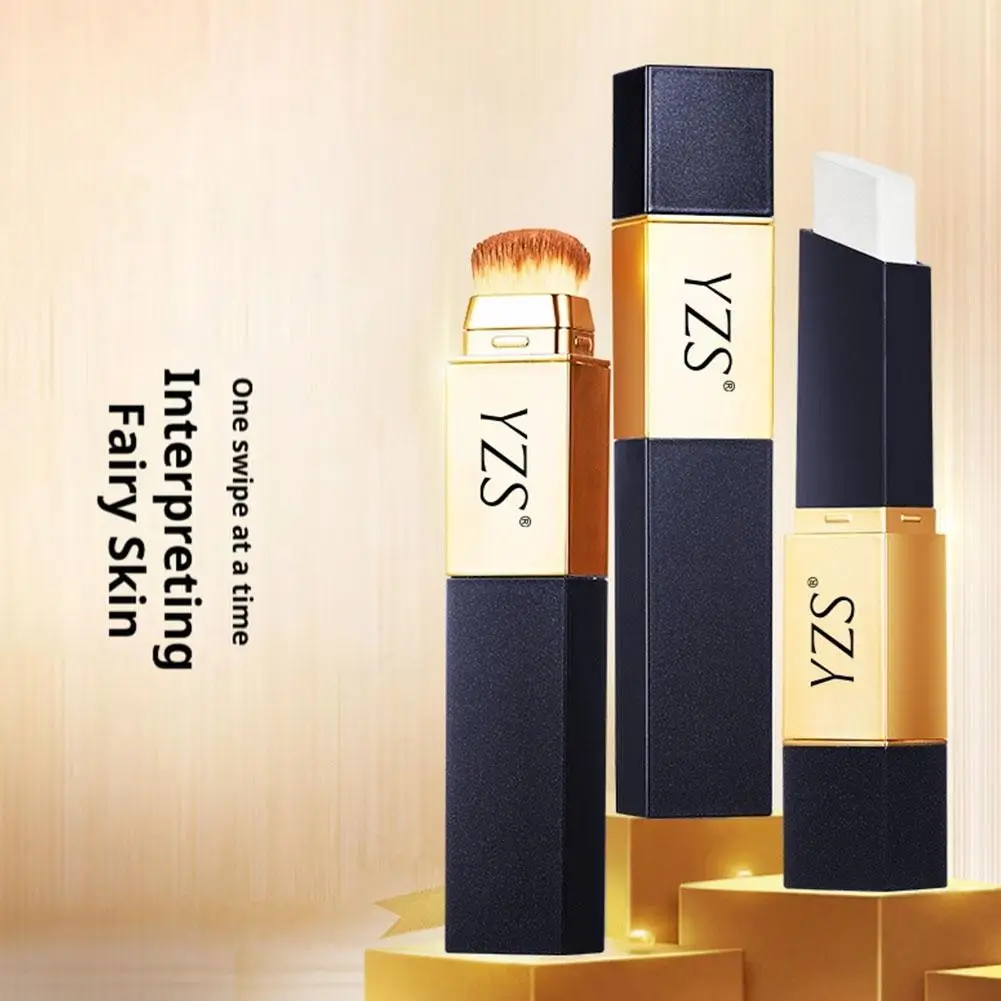 2-in-1 doppelseitiger Concealer-Stick mit Pinsel, vollständige Abdeckung für Augenunter- und Gesichtsunreinheiten, doppelköpfige Konturierung, koreanisch