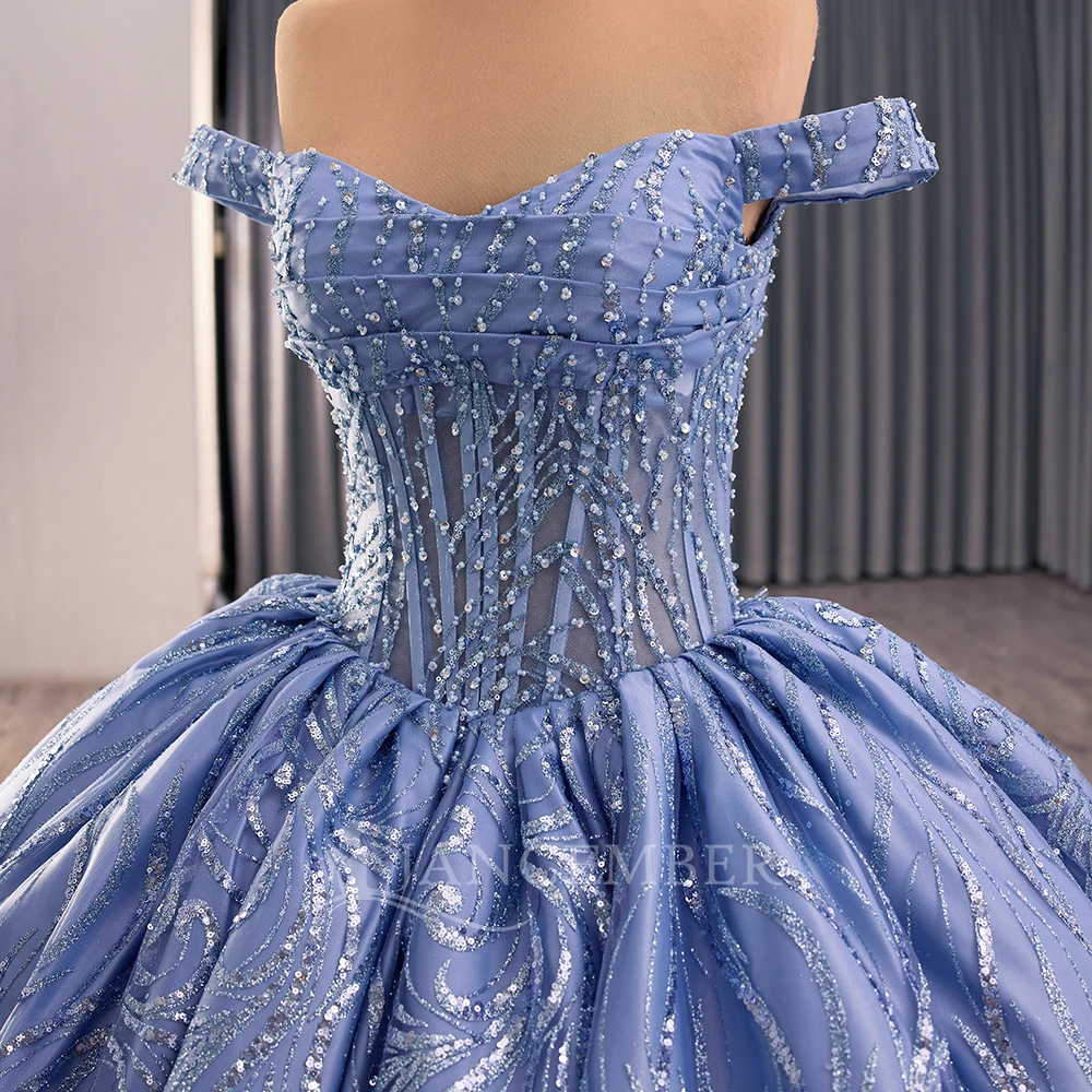 Maßgeschneidertes blaues Quinc – Embroidery Organza Bewertung und Preis