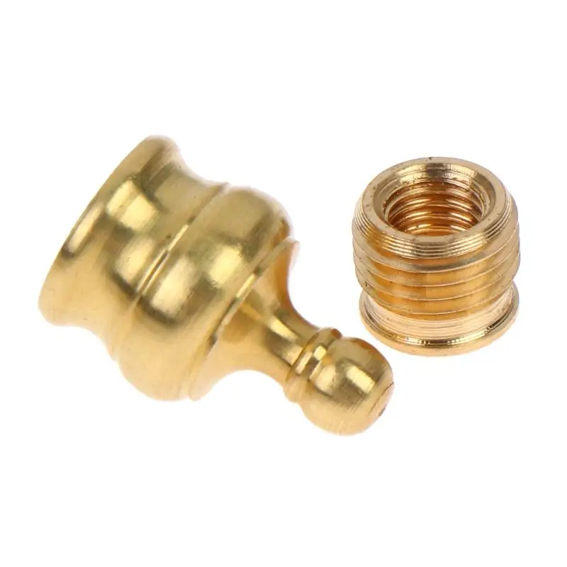 Solid Brass Lamp Shade Screw Cap Nuts 2 Sets with Reducing Adapter for Home Hotel Lighting Fixture Repair Replacement Parts