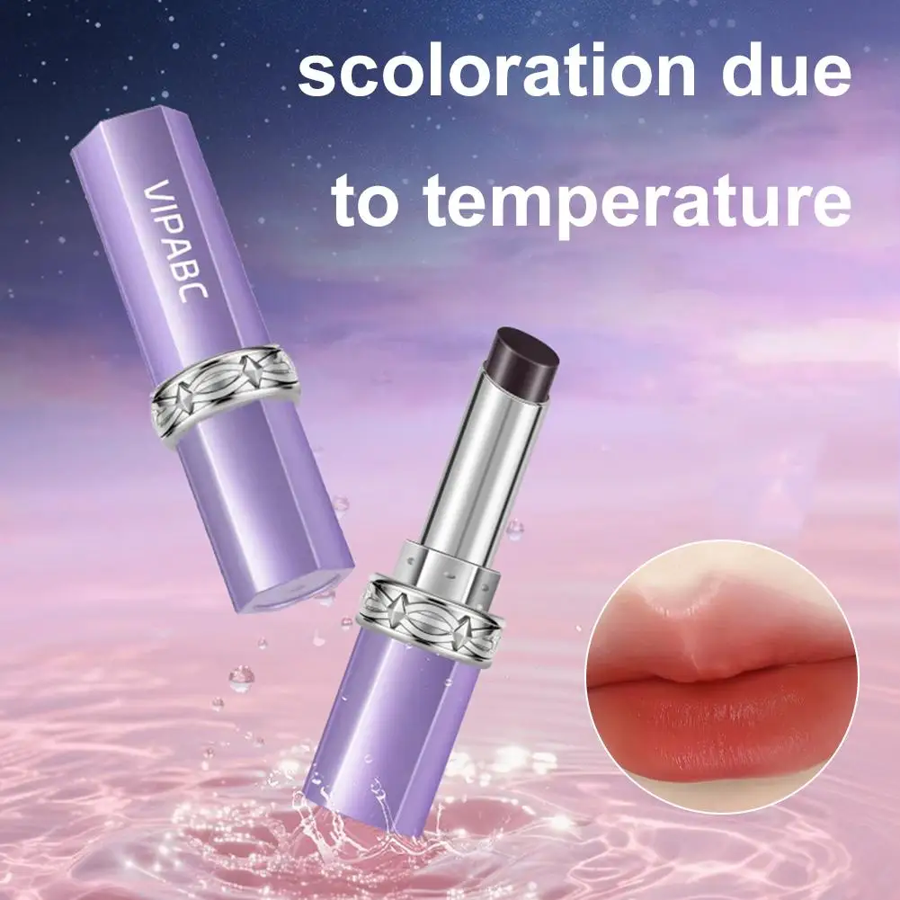 Zwarte kleurveranderende lippenstift, magische temperatuur kleurveranderende lipglos lippenbalsem, langdurige voedende hydraterende lippenstift