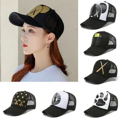 Czapka typu Trucker lato oddychająca czapka z daszkiem odzież uliczna regulowane czapki Hip-Hop mężczyźni kobiety Mesh Snapback tata kapelusz Gorras Casquette