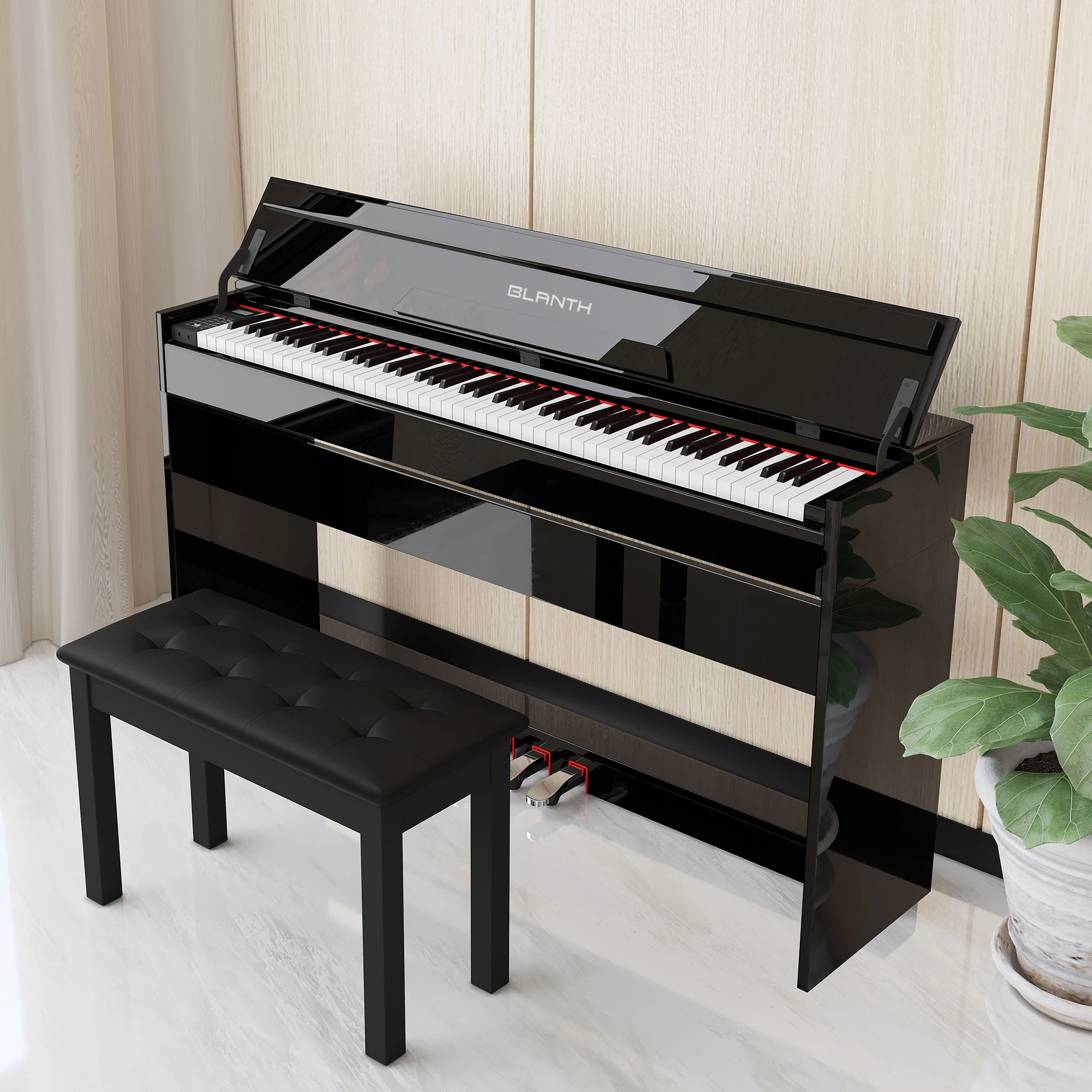 

88 Key Weighted Digital Upright Piano Baked Enamel Finish 16-level Touch Sensitivity France DREAM Fifth Generation Audio Source