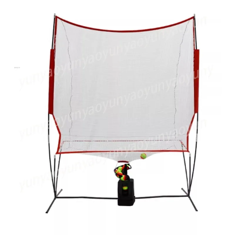 Tennis Ball Throwing Machine with Net Ball Receiving Frame Single Player Practice Training Set