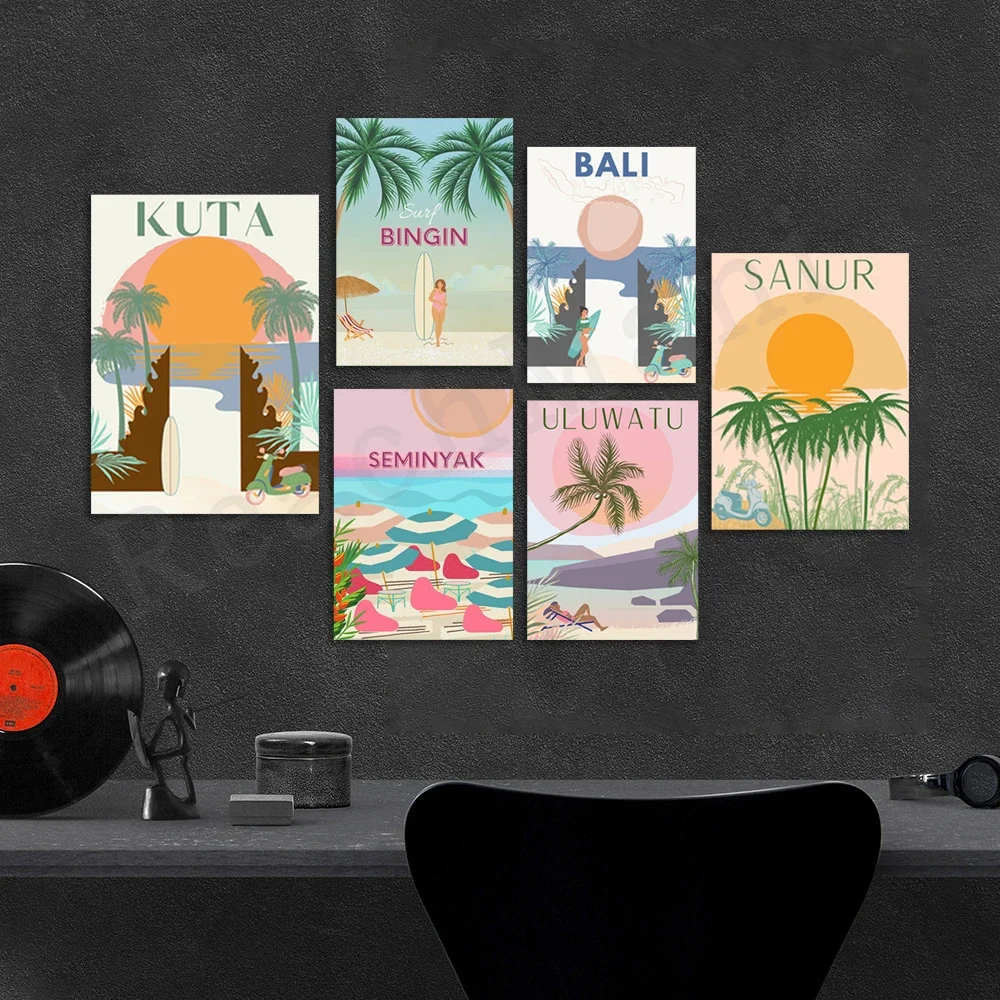 Bali Beach Prints, NUSA LEMBONGAN, Seminyak Beach, UBUD Bali, Summer Prints, Bali Surf Poster Bingin Beach, Travel Poster