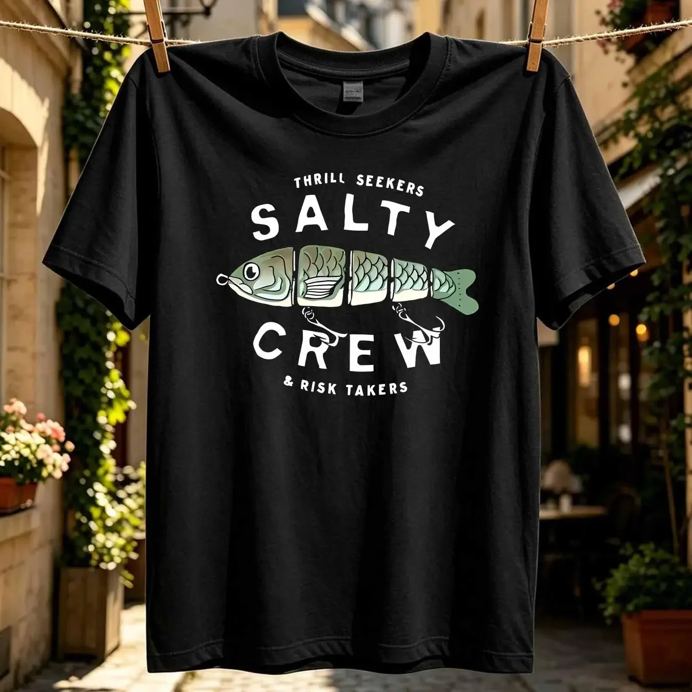washed T Shirt Salty Crew Mens XL Black Fishing  100 Cotton Big  vintage Washed Stretched Soft Unisex Comfortable