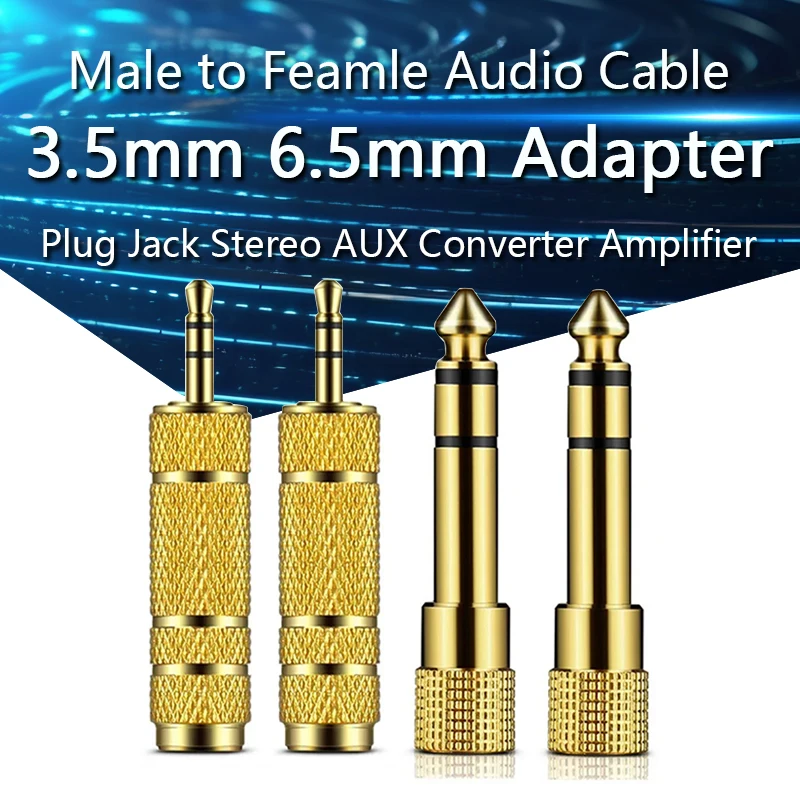 3.5mm to 6.5mm 6.35mm Male to Feamle Audio Cable Adapter 6.5 6.35 Jack To Plug 3.5 Jack Stereo AUX Converter Amplifier