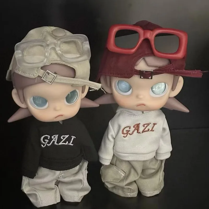 Streetwear Style Doll Clothes Set Hoodie Pants with Hat Sunglasses Accessories for 20cm BJD Action Figures Not Include Doll view 2