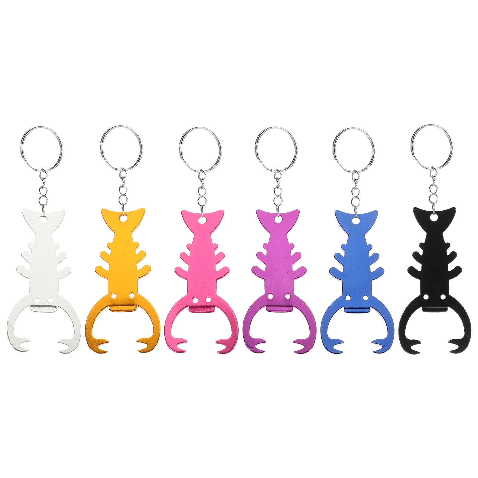 

6 Pcs Beer Bottle Opener Openers Key Keychain Party Metal Favors Aluminum Alloy