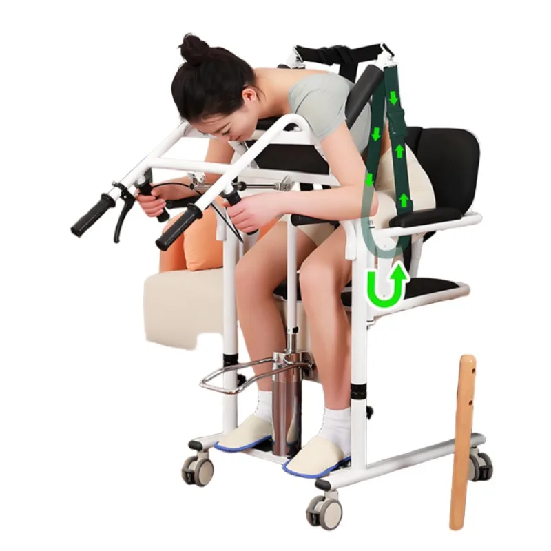 Multifunctional Manual Disabled Patient Lift Transfer Chair Hydraulic Lift Transfer Chair With Back Support Mobility Assistance
