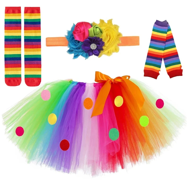 Rainbow Candy Ballet Tutu Skirt for Kids Baby Girls Toddler Birthday Outfit Girl Dance Tutus Colored Lollipop Dress Up Costumes