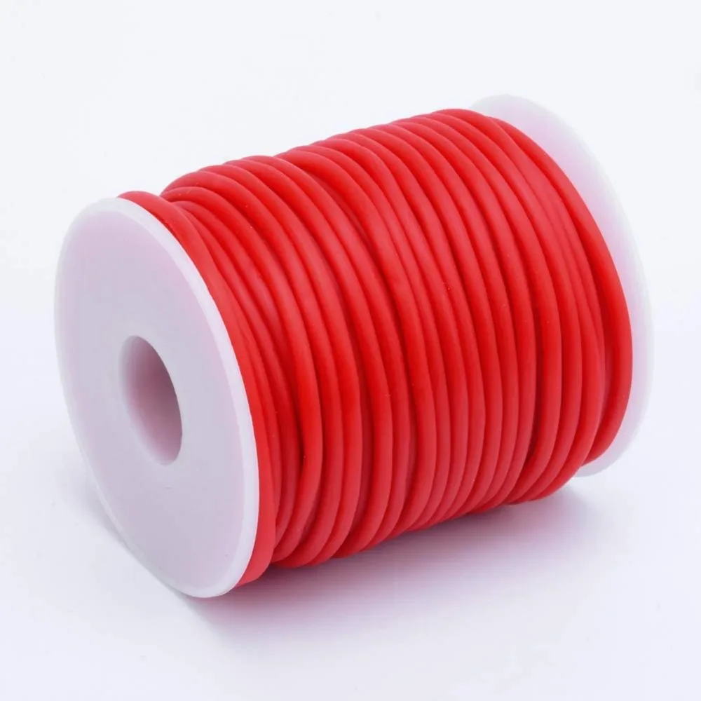 54.7 Yards 2mm Hollow Pipe PVC Tubular Rubber Cord with 1mm Hole Red Plastic Lacing String Tubing Knitting Barber Cord