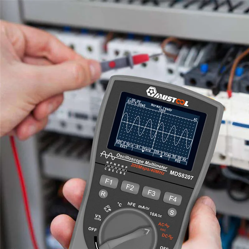 MUSTOOL MDS8207 200MS/s Sampling Rate Digital Oscilloscope Multimeter 400MHz Analog Bandwidth 6000 Counts Graphical Oscilloscope