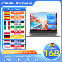Teclast F16 Air 16 Inch Laptop, 180 Degree Flip, 16Gb+512Gb, for Intel N95 Cpu, Windows 11, Mini Hdmi, Backlit Keyboard