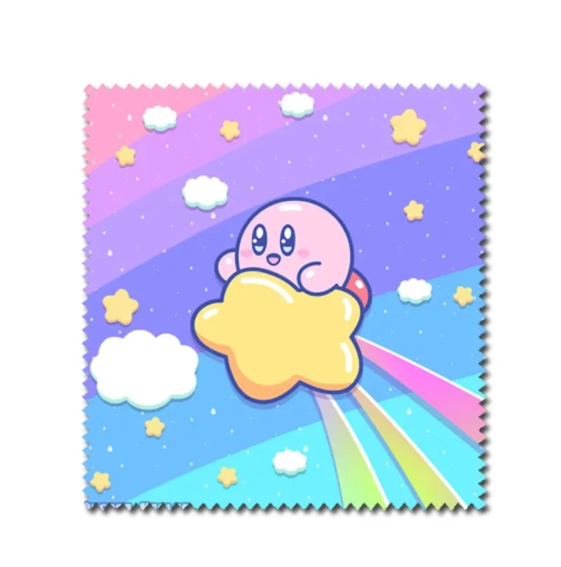 Kawaii Kirby Cartoon Glasses Cleaner Microfiber Cleaning Cloth for Glasses Cloth Lens Phone Screen Cleaning Wipes Gift Wholesale