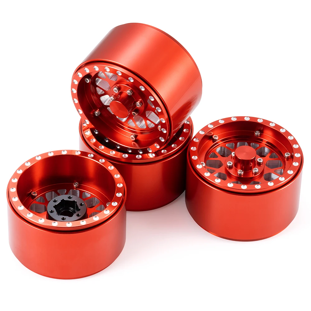 AXSPEED 4 pièces en alliage d'aluminium 2.2 pouces 39mm de large jantes à billes moyeux pour Axial RBX10 Wraith 90048 RR10 1/10 pièces de voiture RC