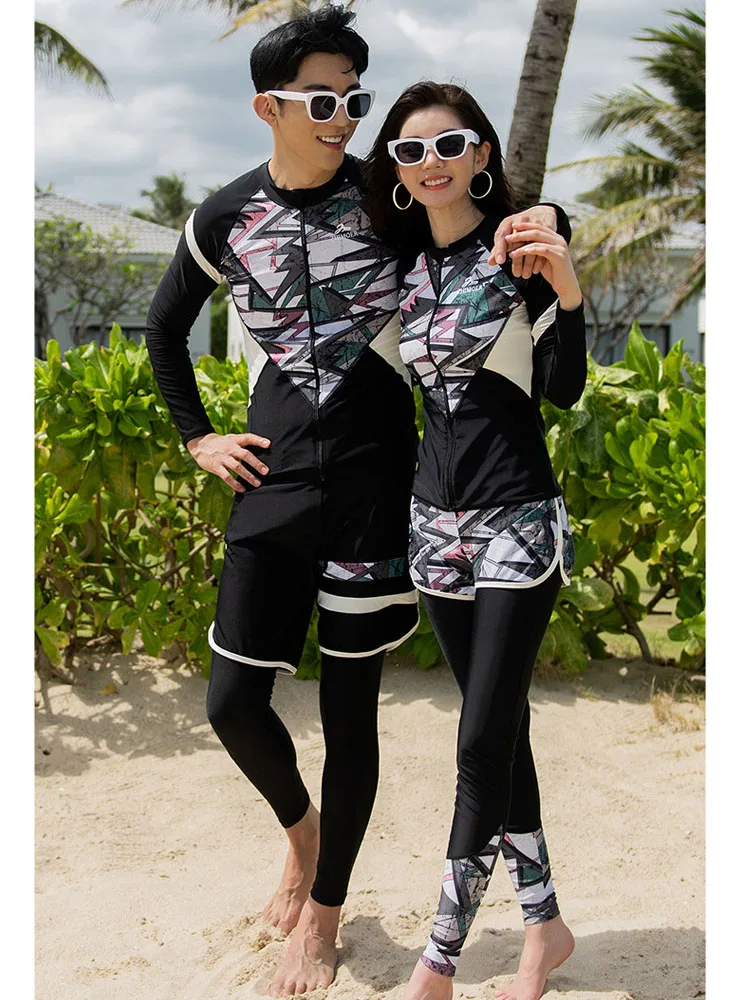 

Women's 5pcs/set Long Sleeve Rashguards, Full Set Sun Protection Swimsuits, Surf, Beach Volley, Yoga, Running Quick-Dry Swimwear