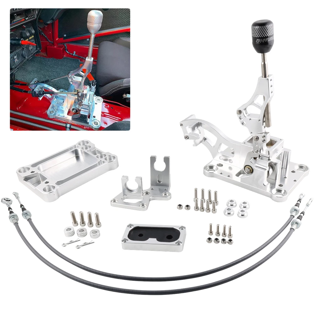 

Racing Car Shifter Box Shifter Cables Knob Trans Bracket Firewall Cable Grommet Shifter Base Plate For RSX K-Swap K20 K24