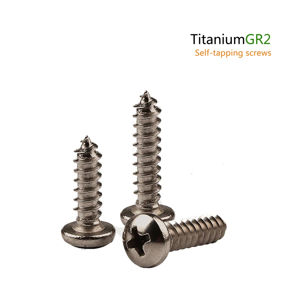 Pure Titanium M3/M4/M5/M6 Pan head self-tapping screws Cross recessed pan head tapping screws Wood SCREW