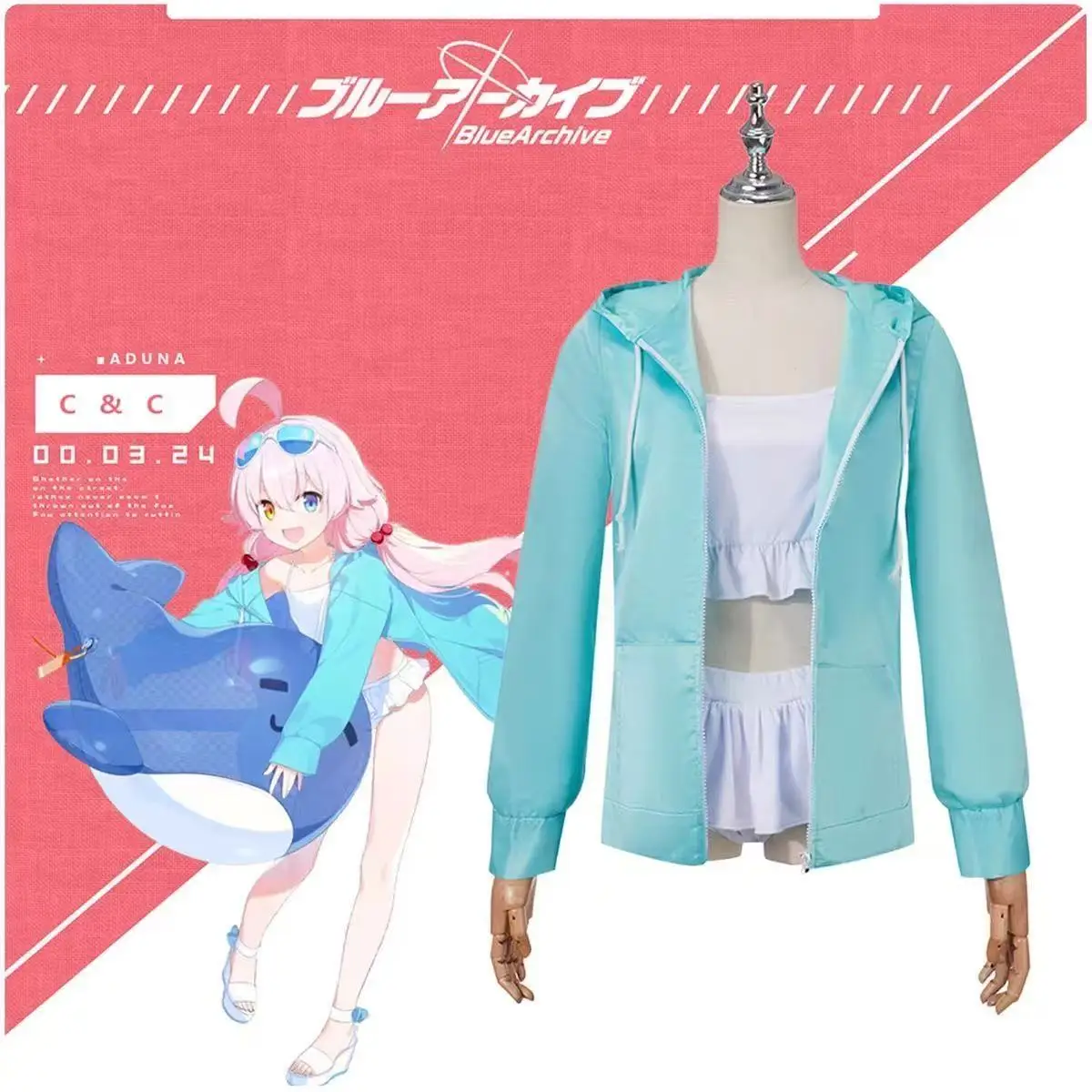 

Blue Archive cosplay costume swimsuit swimwear with wig set suitable for Halloween and Christmas