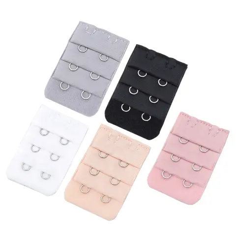 5Pcs 브래지어 익스텐더 스트랩 확장 2 후크 3 행 여성 Intimates 조정 가능한 브래지어 후크 익스텐더 여성 수제 DIY 액세서리