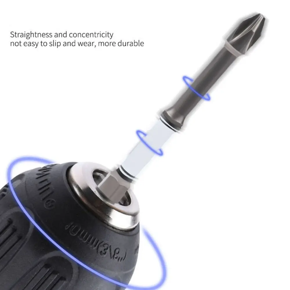 Antirust Magnetic Screwdriver Bit Non Slip Cross PH2 Screw Driver High Hardness Hex Shank Screwdriver Head Set Engineering