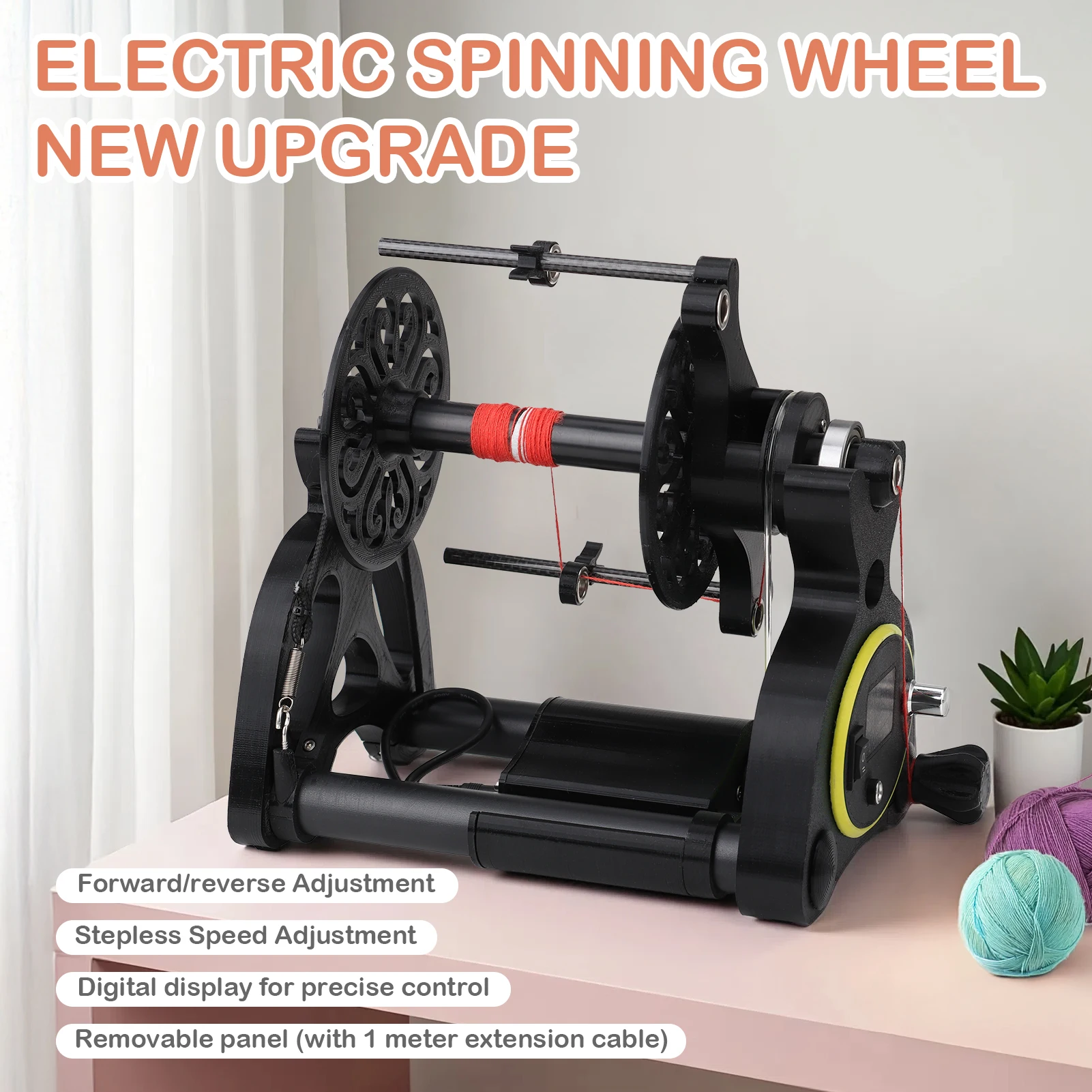 Electric Spinning Yarn Winder Supplies Machine Winding Bobbin Ball Wheel Home Small Dog Fiber Household Flywheel Hand Mini Arm