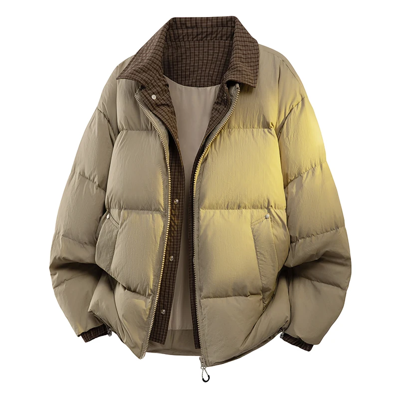

2025 New Winter Vintage Streetwear Fake Two-Piece Down Jacket Waterproof Anti-Static Thickened Unisex Warm Coat