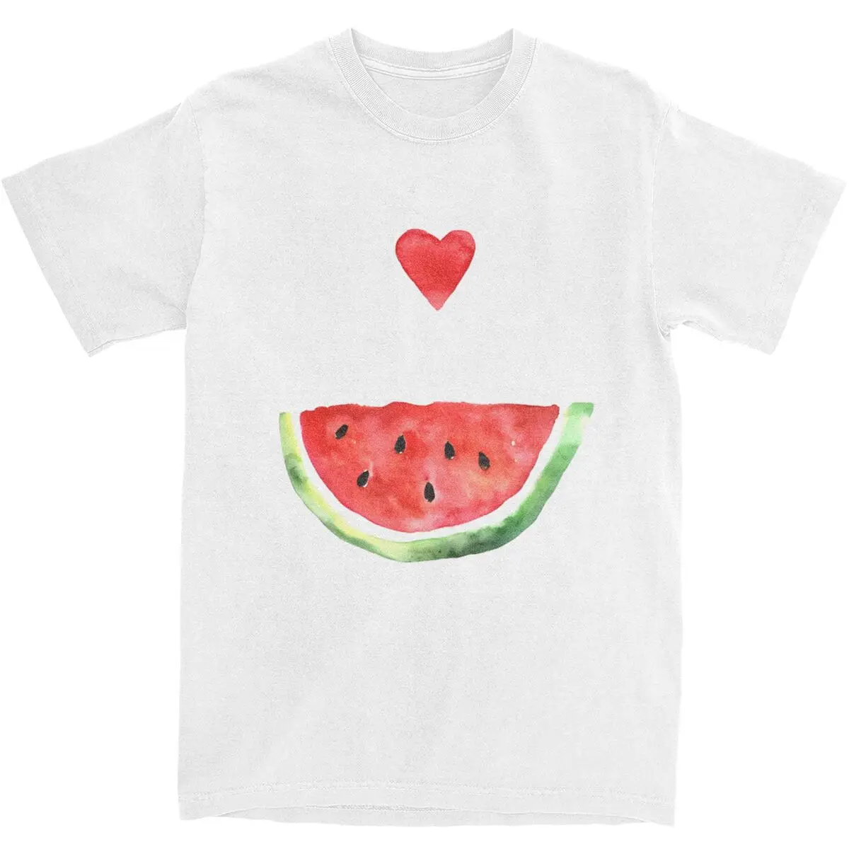 I LOVE WATERMELON T Shirt Man WATERMELON Print Y2K Funny Cotton T Shirts Summer O Neck Fashion Tees Wholesale Big Size Tops