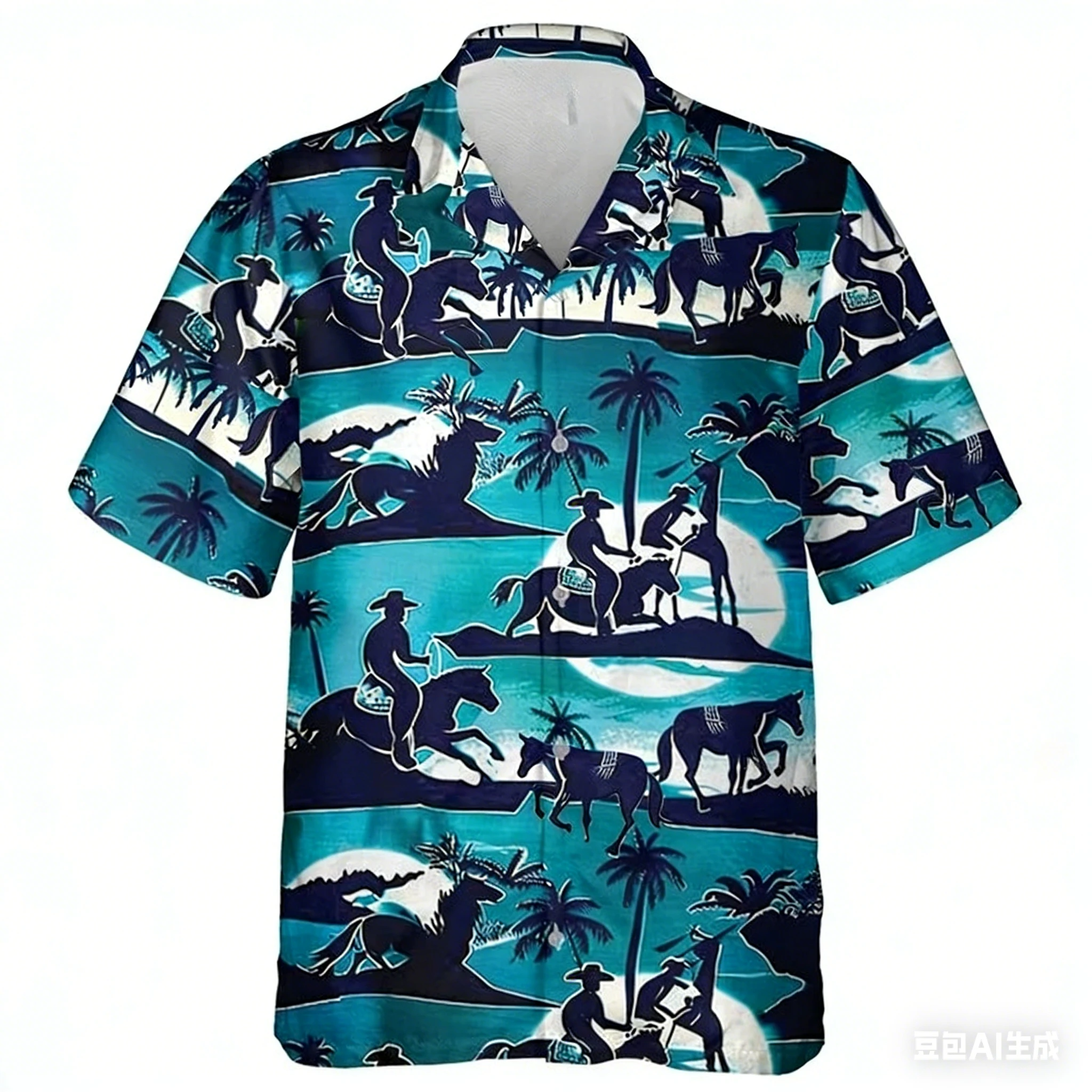 

Vintage 3D American West Cowboy Printed Shirts for Men Fashion Streetwear Shirts & Blouses 80s Cool Casual Lapel Blouse Clothing