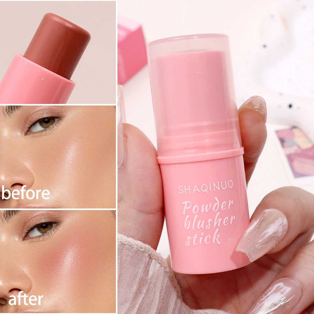 Girly Blush Stick Natuurlijke Matte Gemakkelijk Te Dragen Zachte Blusher Waterdichte, Duurzame Verhelderende Gezichtscontouren Blush Koreaanse Make-Up