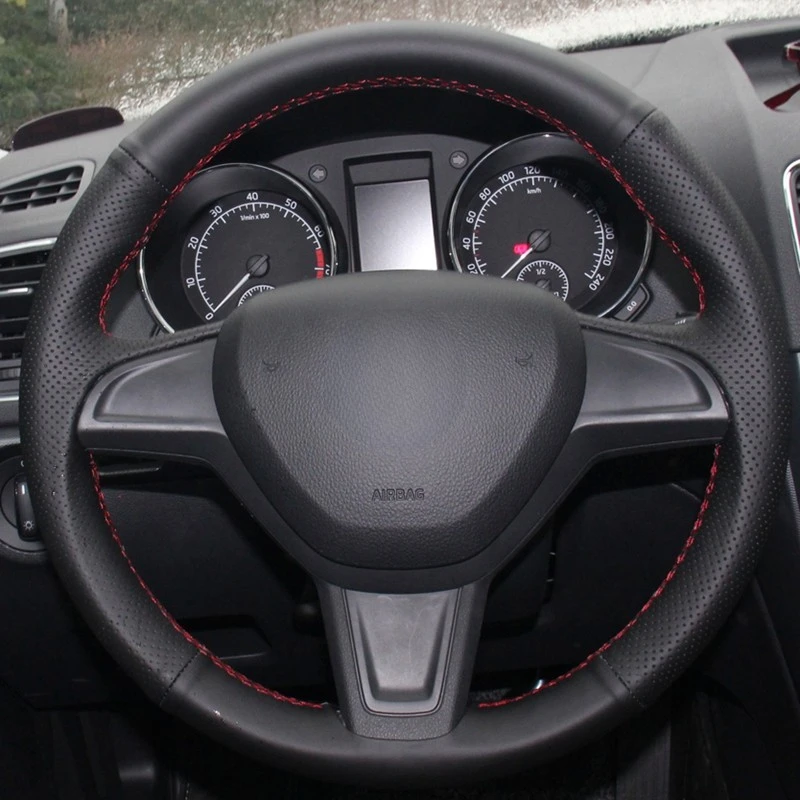 

Customize DIY Micro Fiber Leather Car Steering Wheel Cover For Skoda Citigo 2013-2019 Yeti 2014-2019 Fabia 2013-2019