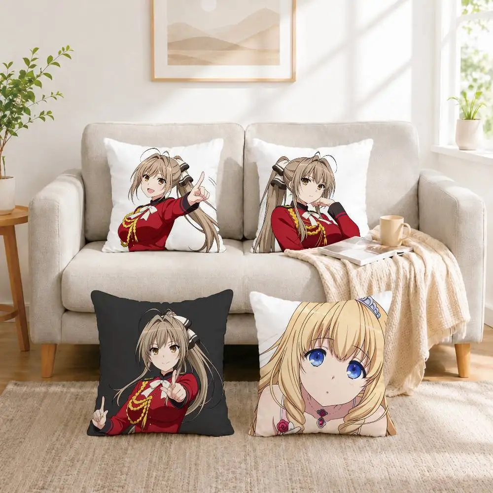A-Anime Amagi Brilliant Park Square Double-Sided printed Pillow Case Bedroom Bedside Pillow Sofa Cushion Cover Gift