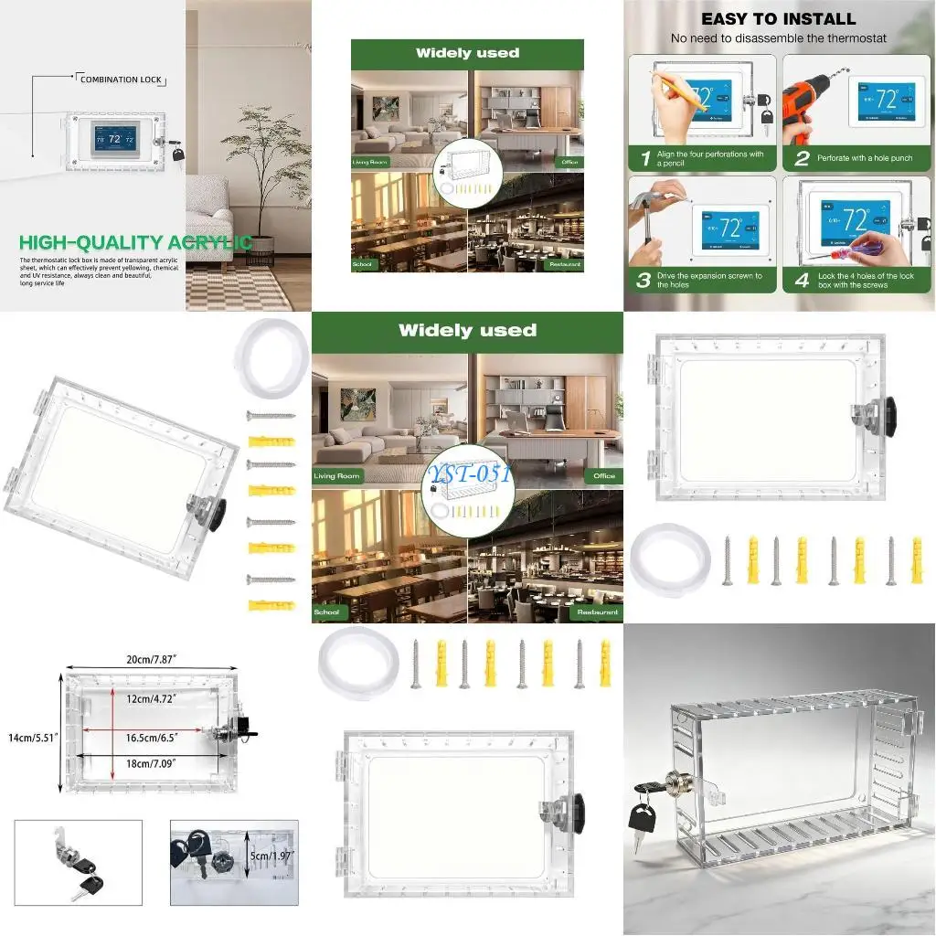 

E15A Tamper Proof Thermostat Enclosure High Strength Sun Resistant Secure Locking System With Various Models Easyly Install
