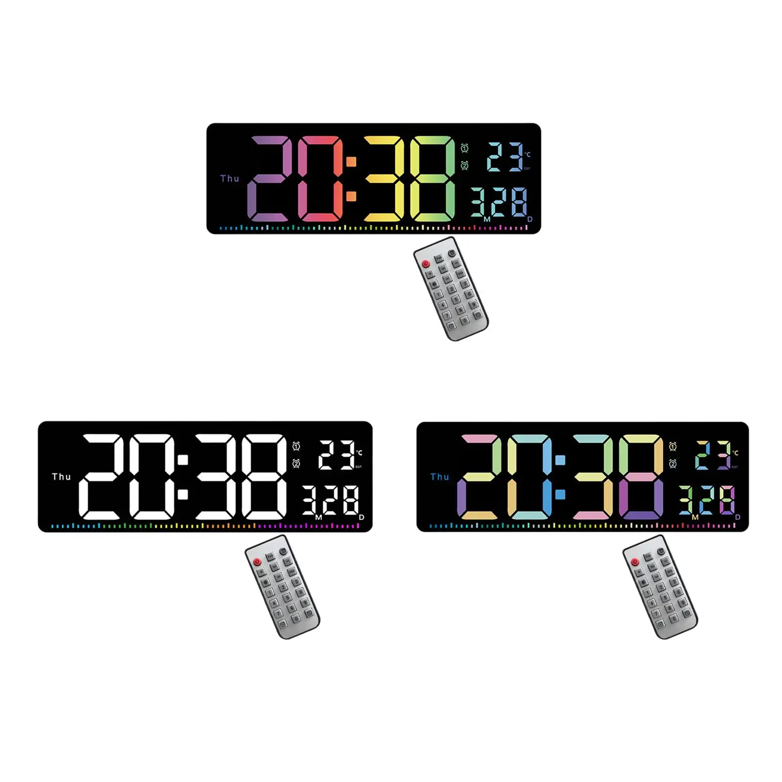 Digital Wall Clock Electronic Dst 10 Level Brightness Adjustment Calendar Clock