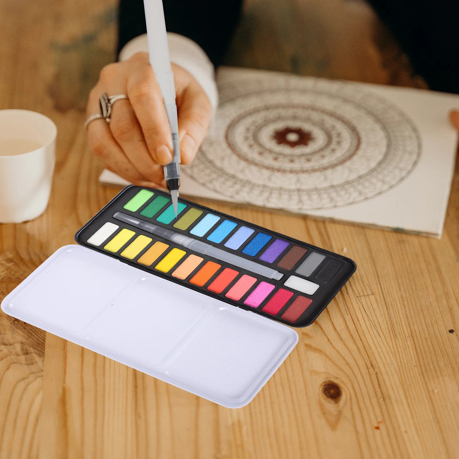 Tinta aquarela sólida desenhar fornecimento tintas kit prático conjunto de esponja conveniente diy