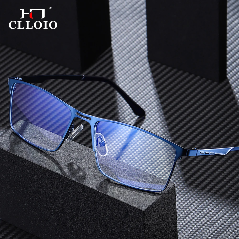 CLLOIO Classics Men Business Anti Blue Light Glasses Frame New Fashion Computer Eyeglasses Optical Prescription Eyewear Frame