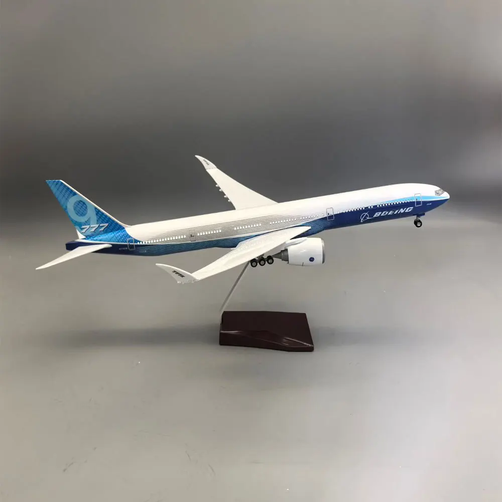 New 47cm Boeing 777-9X Airplane Model Highly Simulation Resin Miniature Airliner Ornaments Crafts, for Collectibles, Xmas Gifts