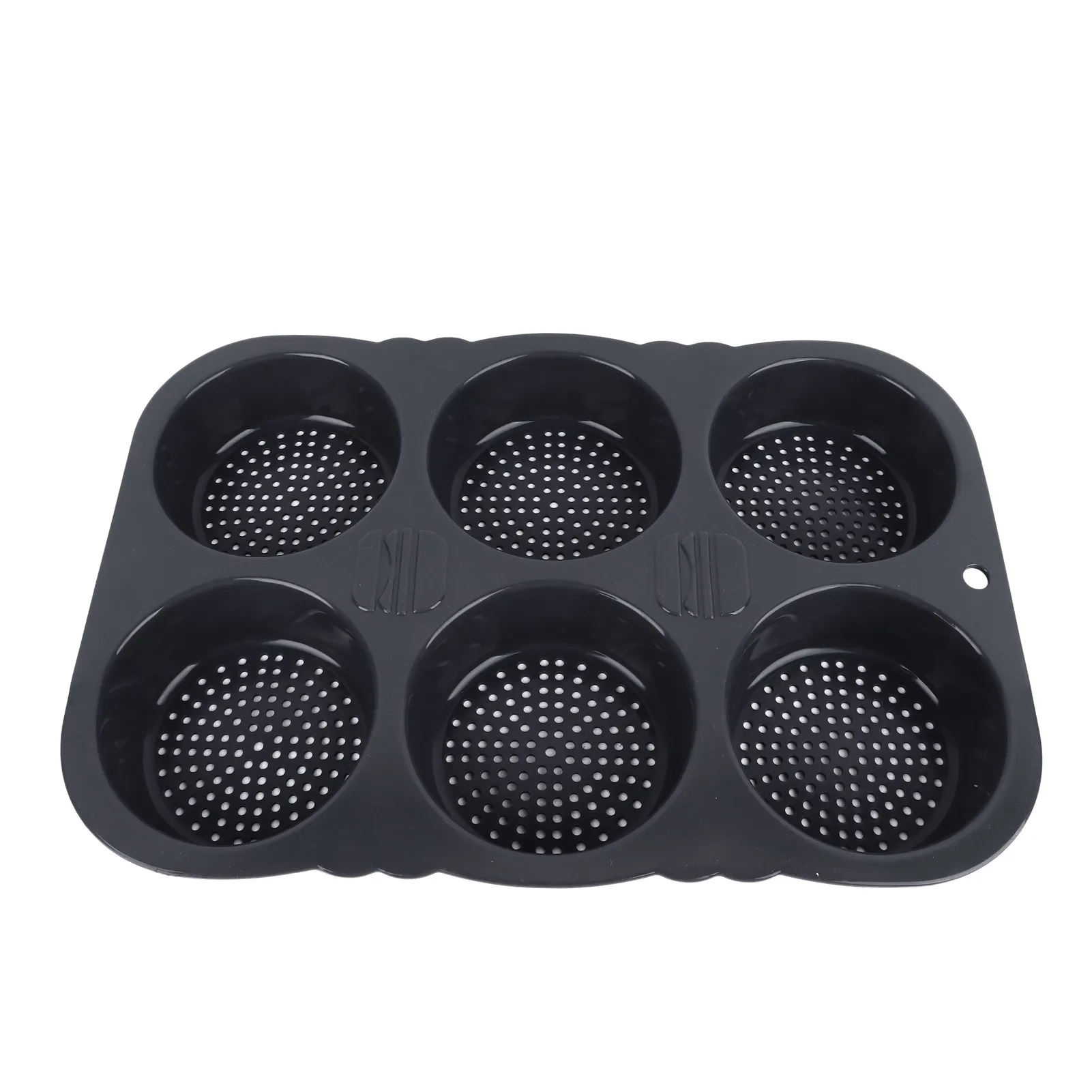 Hamburger Bun Pan Easy To Clean Foldable  Heat Resistance Baking Mould 6 Cavity for Kitchen for Microwaves