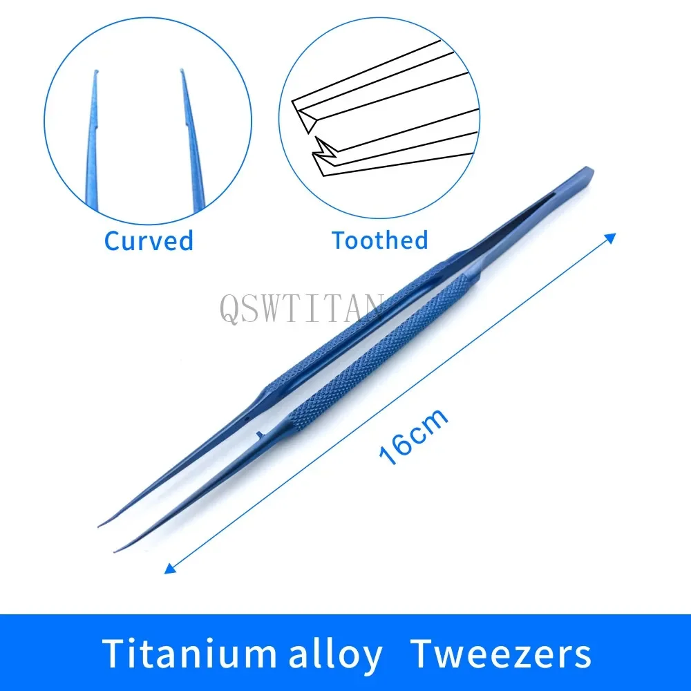 Pinzette per microchirurgia in titanio da 14/16 cm Pinzette Strumenti chirurgici oftalmici dentali